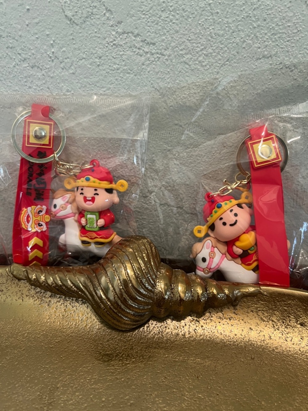 #1886* 2 Cute Red Lucky Child Keychain Toy - Kids Toys